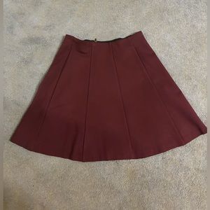 Burgundy A Line Skirt